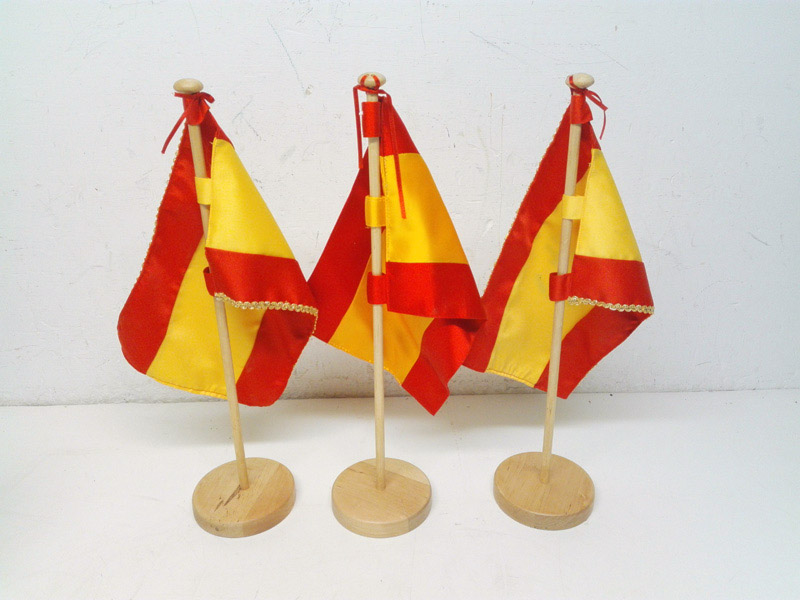 mastil bandera sobremesa espana franquista militar madera tela alt 44 3u